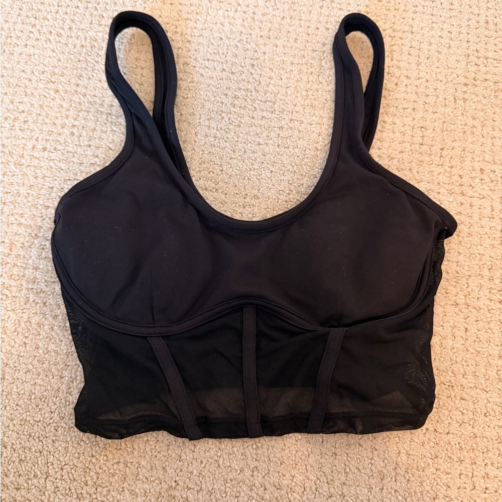 alo airbrush mesh corset tank